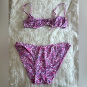 Kulani Kinis Pink and Blue Floral Bikini set